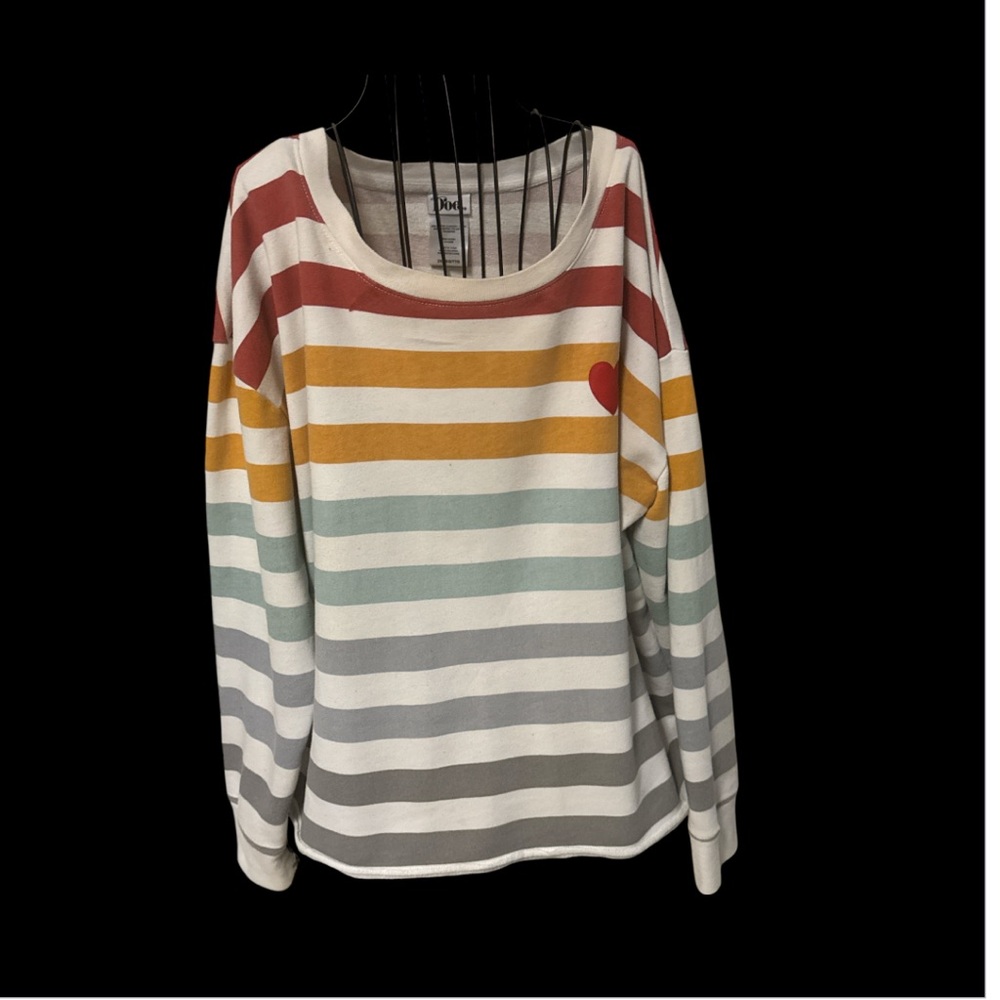Doe size 2X Cream striped Women's Sweater